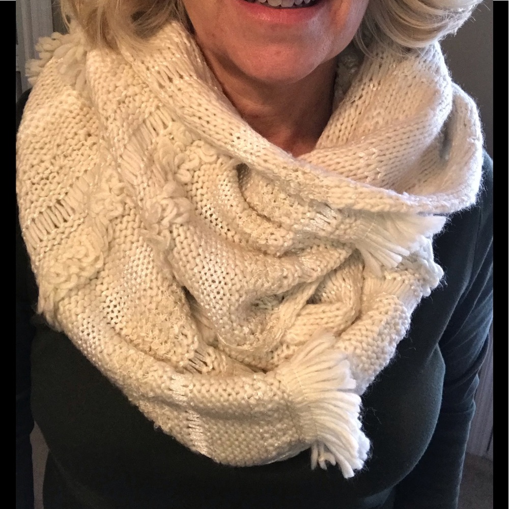Anthropologie off white scarf